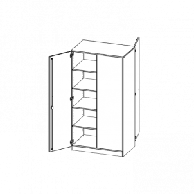 Raumteiler Schrank, 5 Ordnerhöhen - Serie evo180 B/H/T: 100x190x60 cm, 2 Türen, wechselseitig angeordnet, abschließbar, mit Sockel (81 mm)-image