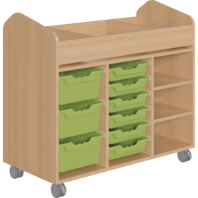 Bastelwagen "Kreativbasti 6", Kreativwagen fahrbar B/H/T: 105x94,3x50 cm mit 11 Fächern und 9 Ergo Tray Boxen-image