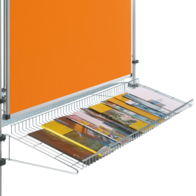 höhenverstellbare Prospektablage zum Einhängen, verchromt-image