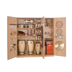 Dreitüriger Musikschrank B/H/T: 210,9x190x60 cm, feststehend, 9 verstellbare Böden Dreitüriger Musikschrank B/H/T: 210,9x190x60 cm, feststehend, 9 verstellbare Böden-image